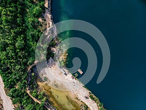 Summer forests and river overlook by drone DJI mavic mini photo