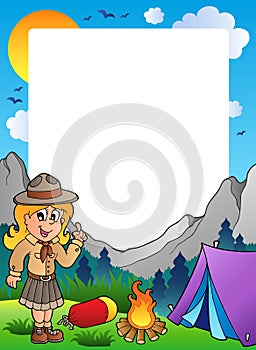 Summer frame with scout theme 2