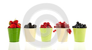 Summer fruit in buckets photo