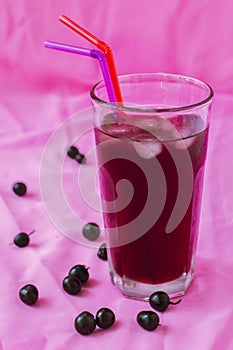 Summer fruit drink of black currant