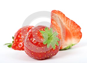 Summer fruit salad ingredients, sliced strawberries