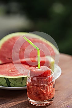 Summer fruit still life, natural watermelon freshness.