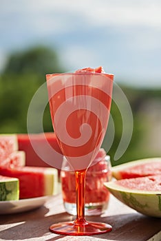 Summer fruit still life, natural watermelon freshness.