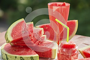 Summer fruit still life, natural watermelon freshness.