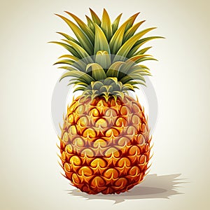 Summer fruits for healthy lifestyle. Pineapple fruit. Vector illustration cartoon flat icon isolated on white