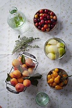 Summer fruits on a table