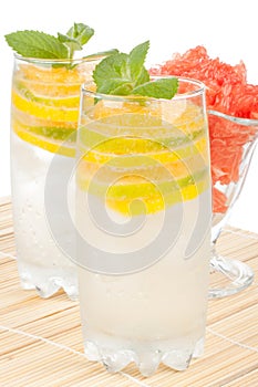 Summer fruity drink with ice