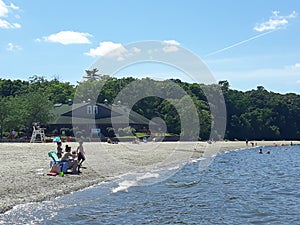 Summer fun beach family ocean