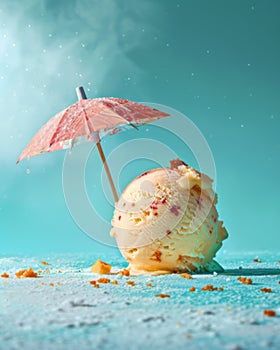 Summer Fun Ice Cream with Umbrella