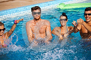 Summer fun in swimming pool