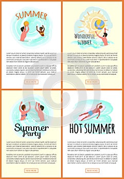 Summer Fun, Waterpolo Sporting and Relaxing People