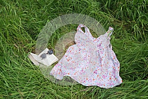 Summer fun, womans discarded dress