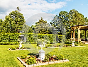 Summer garden at historic mansion