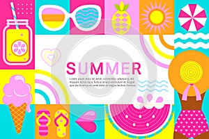 Summer geometric banner.