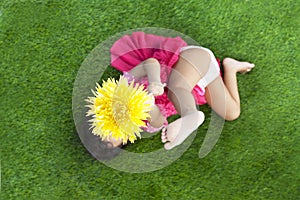 Summer Girl with gerbera flower