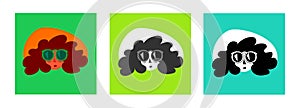 Girl with Sunglasses and Summer Hat Icon Color Variation