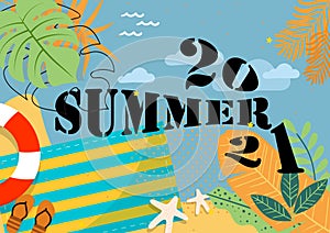 SUMMER GRAPHIC WITH SAND - VECTOR 2021