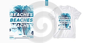Summer graphic t-shirt design, tropical print, vector illustration