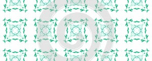 Summer green pattern. Hand made illustration. Repeated ornament.