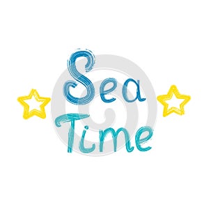 Summer hand drawn phrase Sea Time