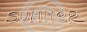 Summer handwriting on the sand