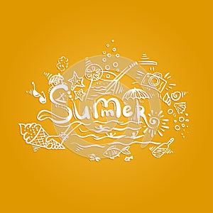 Summer - handwritten lettering.