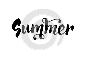 Summer handwritten lettering. Isolated hand draw text