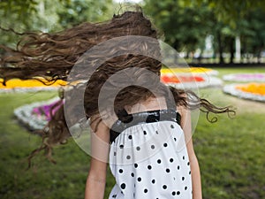 Summer happiness in motion. Strong wind