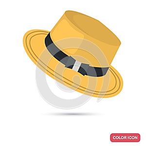Summer hat color flat icon for web and mobile design