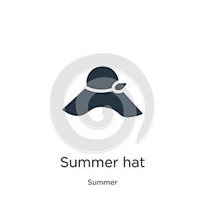 Summer hat icon vector. Trendy flat summer hat icon from summer collection isolated on white background. Vector illustration can