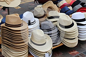Summer hats street market
