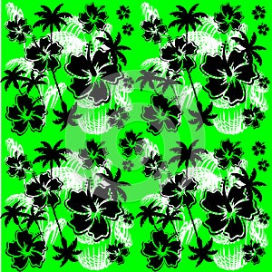 Summer hawaiian flower pattern background