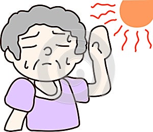 Summer heat stroke grandmother