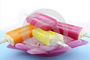 Summer is Here concept with bright color ice creams