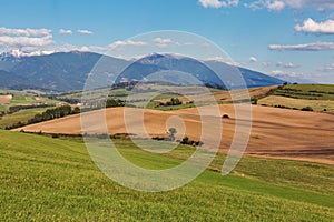 Summer hills landscape in Slovakia.