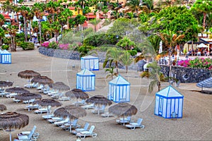 Summer holiday on El Duque beach in Tenerife, Spain