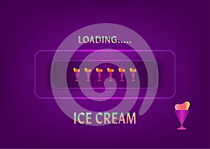 Summer holiday ice cream loading digital status communication progress technology abstract background vector illustration