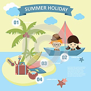 summer holiday infographic. Vector illustration decorative design