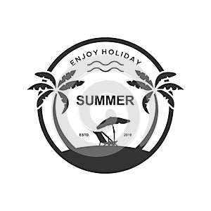 Summer holiday logo design template
