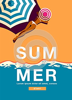 Summer Holiday, Poster , Banner, Vector Illusration