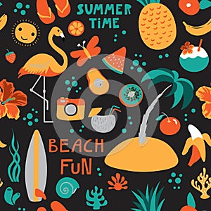 Summer holiday seamless pattern. Endless texture.