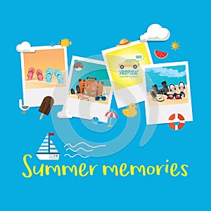 Summer holiday vacation concept, abstract style layout illustration