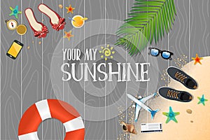 Summer holiday vacation concept, Sunshine flat illustration