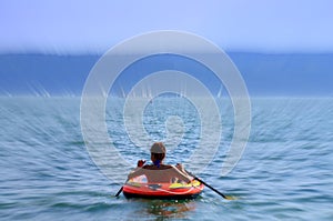 Summer holiday woman enjoy boating