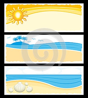 Summer holidays banners set