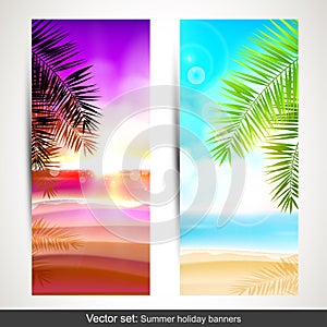 Summer holidays banners