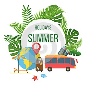 Summer holidays colorful poster