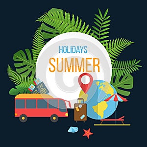 Summer holidays colorful poster