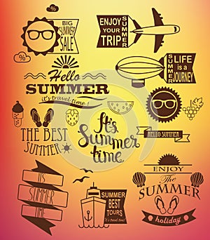 Summer holidays design elements.