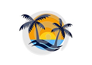 Summer holidays design Labels, Beach logo, Badges